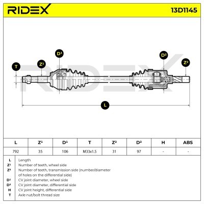 Drive Shaft RIDEX 13D1145 13D1145 - photo 7