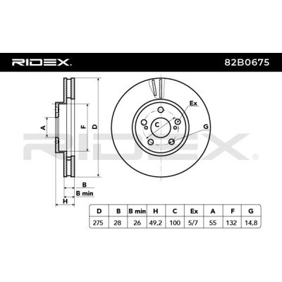 Brake Disc RIDEX 82B0675 82B0675 - photo 3