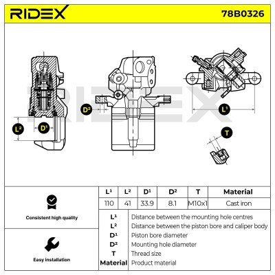 Brake Caliper RIDEX 78B0326 78B0326 - photo 6