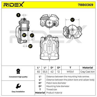 Brake Caliper RIDEX 78B0369 78B0369 - photo 5