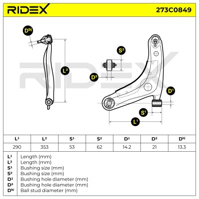 Control Arm RIDEX 273C0849 273C0849 - photo 6