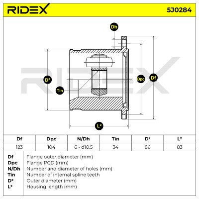 Joint Kit, Drive Shaft RIDEX 5J0284 5J0284 - photo 7