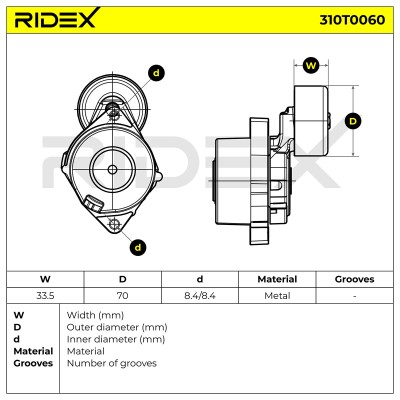 Belt Tensioner V-Ribbed Belt RIDEX 310T0060 310T0060 - photo 5