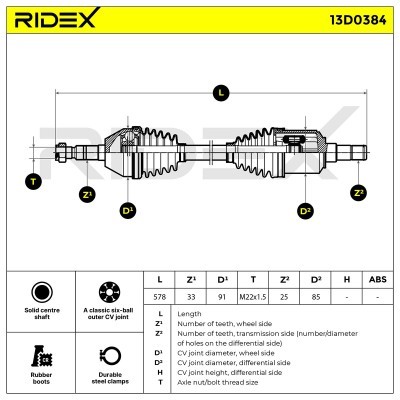 Drive Shaft RIDEX 13D0384 13D0384 - photo 8