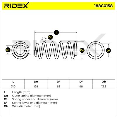 Suspension Spring RIDEX 188C0158 188C0158 - photo 5
