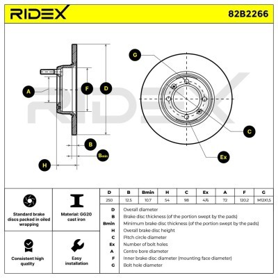 Brake Disc RIDEX 82B2266 82B2266 - photo 6