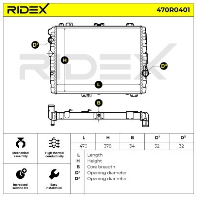 Radiator, Engine Cooling RIDEX 470R0401 470R0401 - photo 5