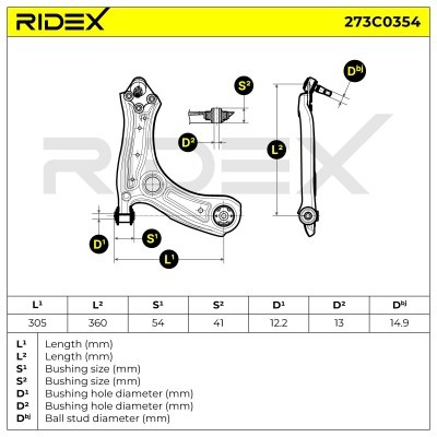 Control Arm RIDEX 273C0354 273C0354 - photo 5