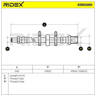 Brake Hose RIDEX 83B0580 83B0580 - photo 5