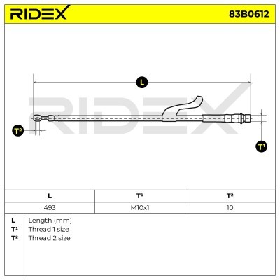 Brake Hose RIDEX 83B0612 83B0612 - photo 5