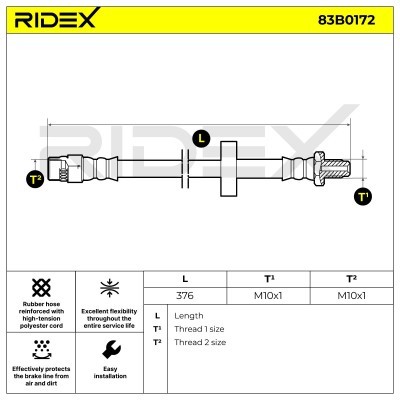 Brake Hose RIDEX 83B0172 83B0172 - photo 3