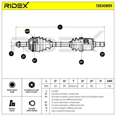 Drive Shaft RIDEX 13D0891 13D0891 - photo 5