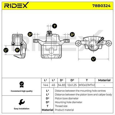 Brake Caliper RIDEX 78B0324 78B0324 - photo 6