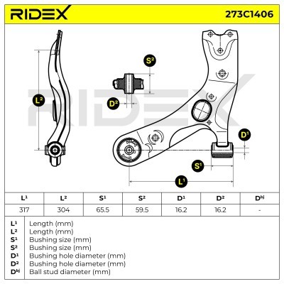 Control Arm RIDEX 273C1406 273C1406 - photo 6