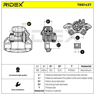 Brake Caliper RIDEX 78B1437 78B1437 - photo 7