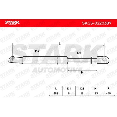 Gas Spring, boot-/cargo area Stark SKGS-0220387 SKGS-0220387 - photo 4