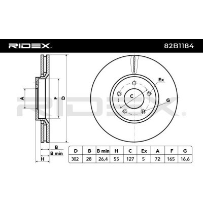 Brake Disc RIDEX 82B1184 82B1184 - photo 3