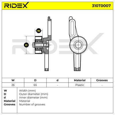 Belt Tensioner V-Ribbed Belt RIDEX 310T0007 310T0007 - photo 6