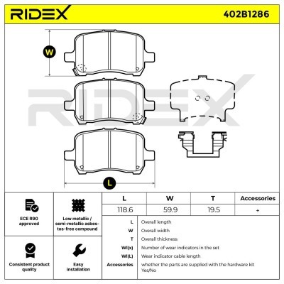 Brake Pads Set RIDEX 402B1286 402B1286 - photo 9