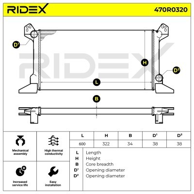 Radiator, Engine Cooling RIDEX 470R0320 470R0320 - photo 6