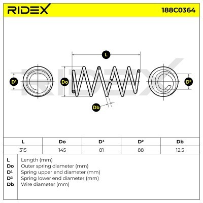 Suspension Spring RIDEX 188C0364 188C0364 - photo 6