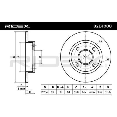 Brake Disc RIDEX 82B1008 82B1008 - photo 4