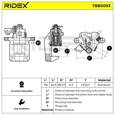 Brake Caliper RIDEX 78B0093 78B0093 - photo 5