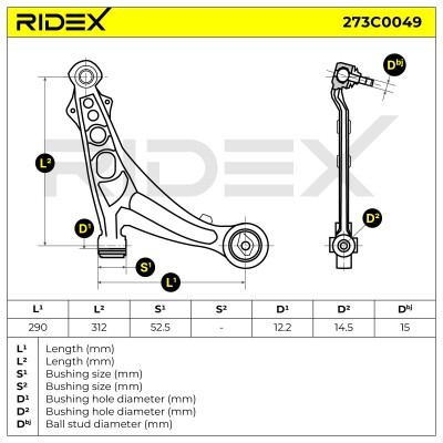 Control Arm RIDEX 273C0049 273C0049 - photo 10