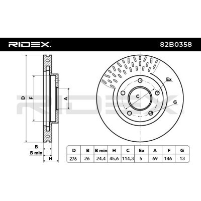 Brake Disc RIDEX 82B0358 82B0358 - photo 6