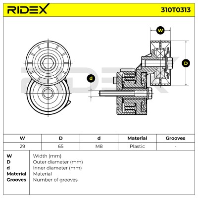 Belt Tensioner V-Ribbed Belt RIDEX 310T0313 310T0313 - photo 6