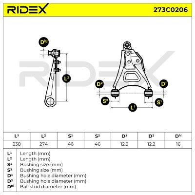 Control Arm RIDEX 273C0206 273C0206 - photo 7