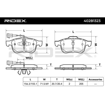 Brake Pads Set RIDEX 402B1323 402B1323 - photo 9
