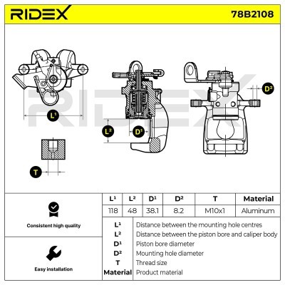 Brake Caliper RIDEX 78B2108 78B2108 - photo 6