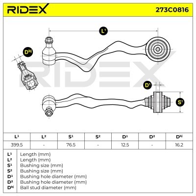 Control Arm RIDEX 273C0816 273C0816 - photo 6