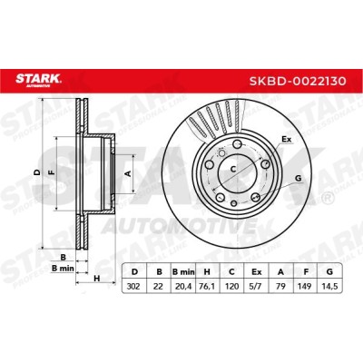 Brake Disc Stark SKBD-0022130 SKBD-0022130 - photo 6