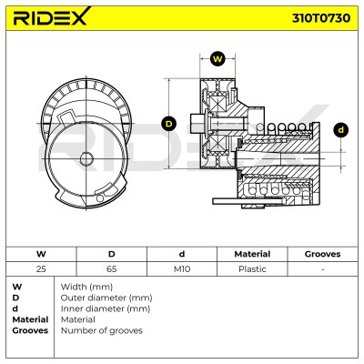 Belt Tensioner V-Ribbed Belt RIDEX 310T0730 310T0730 - photo 6