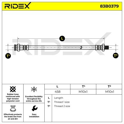 Brake Hose RIDEX 83B0379 83B0379 - photo 2