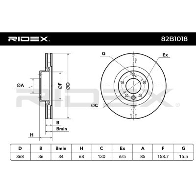 Brake Disc RIDEX 82B1018 82B1018 - photo 7