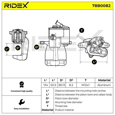 Brake Caliper RIDEX 78B0082 78B0082 - photo 6