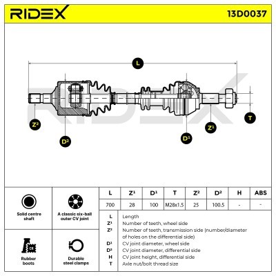 Drive Shaft RIDEX 13D0037 13D0037 - photo 5
