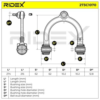 Control Arm RIDEX 273C1070 273C1070 - photo 6