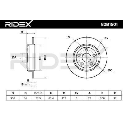 Brake Disc RIDEX 82B1501 82B1501 - photo 7