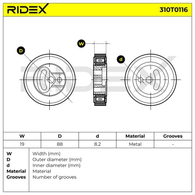 Belt Tensioner V-Ribbed Belt RIDEX 310T0116 310T0116 - photo 6