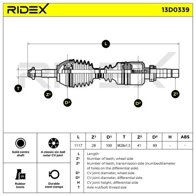 Drive Shaft RIDEX 13D0339 13D0339 - photo 6