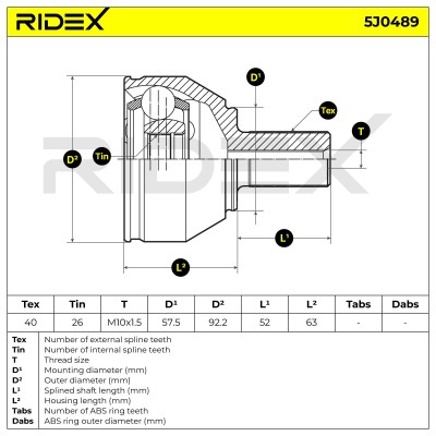Joint Kit, Drive Shaft RIDEX 5J0489 5J0489 - photo 7