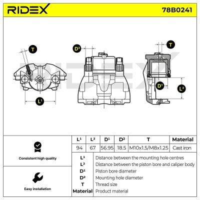 Brake Caliper RIDEX 78B0241 78B0241 - photo 6