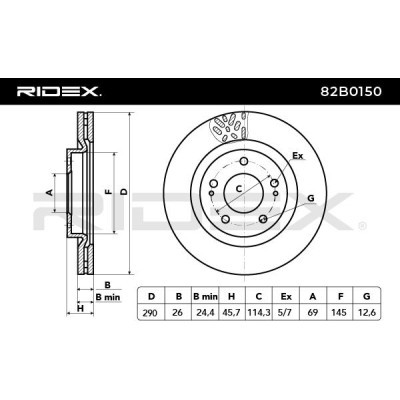 Brake Disc RIDEX 82B0150 82B0150 - photo 6