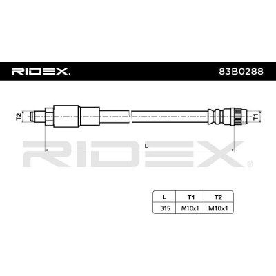 Brake Hose RIDEX 83B0288 83B0288 - photo 3