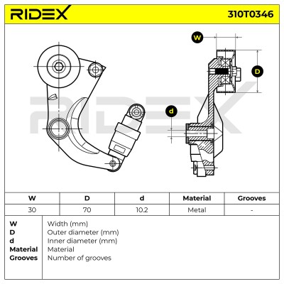 Belt Tensioner V-Ribbed Belt RIDEX 310T0346 310T0346 - photo 7
