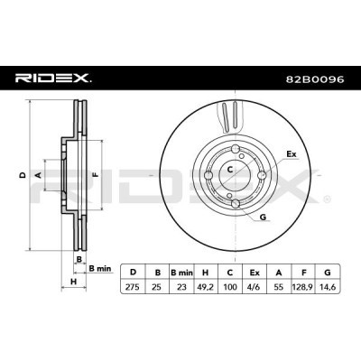 Brake Disc RIDEX 82B0096 82B0096 - photo 4